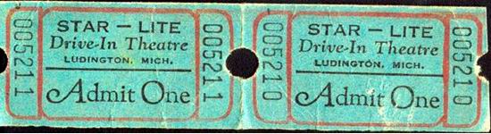 Starlite Drive-In Theatre - Ticket Stubs From David Petersen (newer photo)